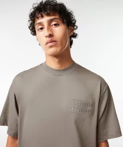 Lacoste T-Shirts-Embroidered Loose Fit Cotton T-Shirt