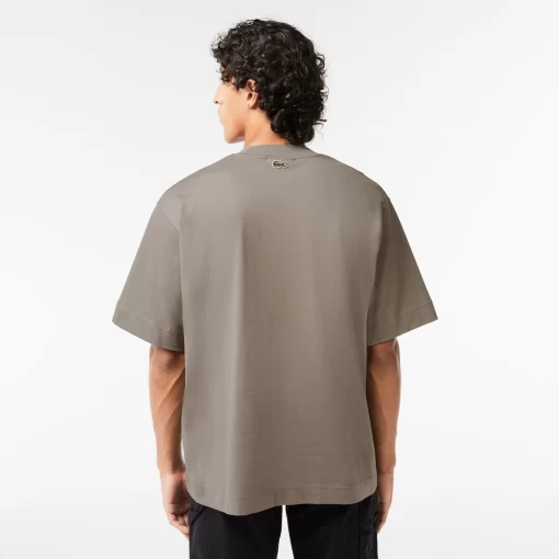 Lacoste T-Shirts-Embroidered Loose Fit Cotton T-Shirt