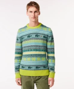 Lacoste Knitwear-Fair Isle Alpaca And Wool Blend Sweater