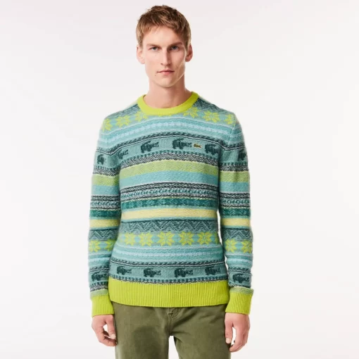 Lacoste Knitwear-Fair Isle Alpaca And Wool Blend Sweater