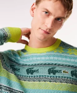 Lacoste Knitwear-Fair Isle Alpaca And Wool Blend Sweater