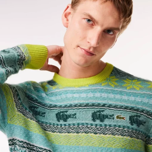 Lacoste Knitwear-Fair Isle Alpaca And Wool Blend Sweater