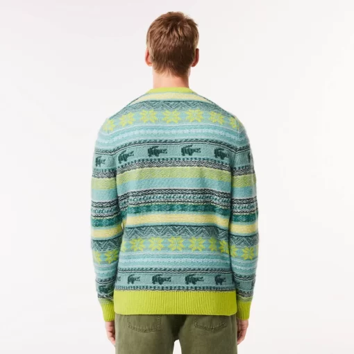 Lacoste Knitwear-Fair Isle Alpaca And Wool Blend Sweater