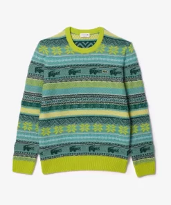 Lacoste Knitwear-Fair Isle Alpaca And Wool Blend Sweater