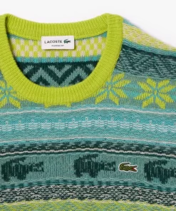 Lacoste Knitwear-Fair Isle Alpaca And Wool Blend Sweater