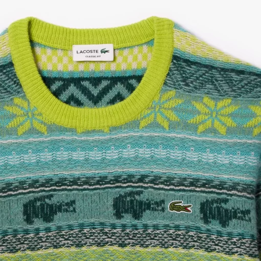 Lacoste Knitwear-Fair Isle Alpaca And Wool Blend Sweater