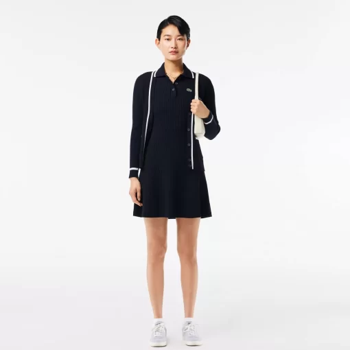 Lacoste Dresses & Skirts-Flared Seamless 3D Flat Ribbed Polo Dress