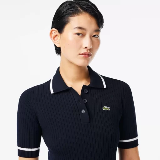 Lacoste Dresses & Skirts-Flared Seamless 3D Flat Ribbed Polo Dress