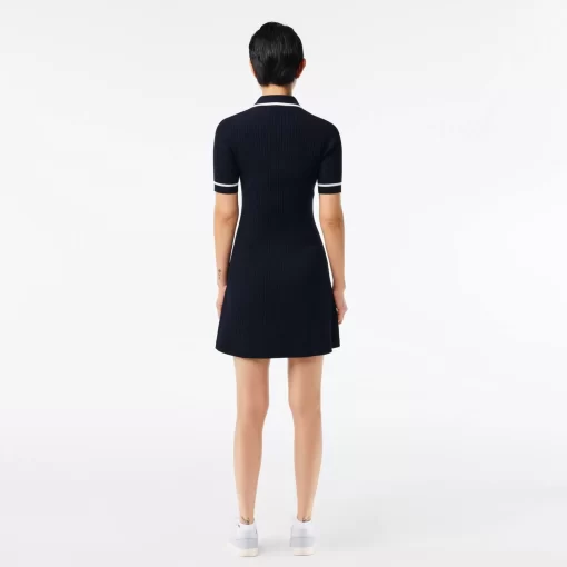 Lacoste Dresses & Skirts-Flared Seamless 3D Flat Ribbed Polo Dress