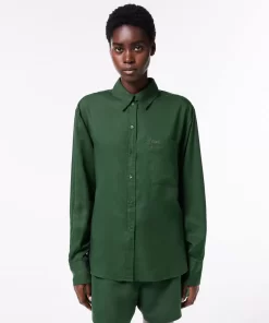 Lacoste Shirts & Tops-Flowing Oversized Lyocell Shirt