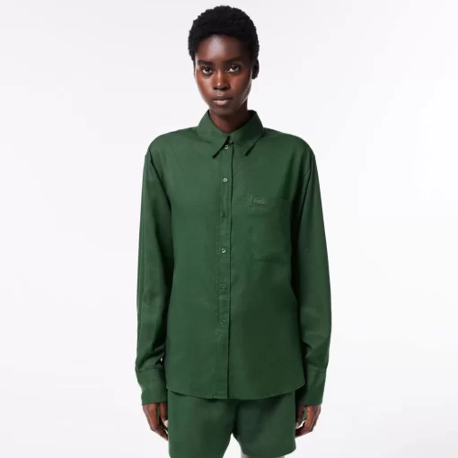 Lacoste Shirts & Tops-Flowing Oversized Lyocell Shirt