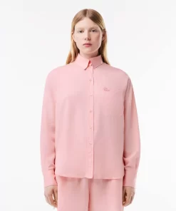 Lacoste Shirts & Tops-Flowing Oversized Lyocell Shirt