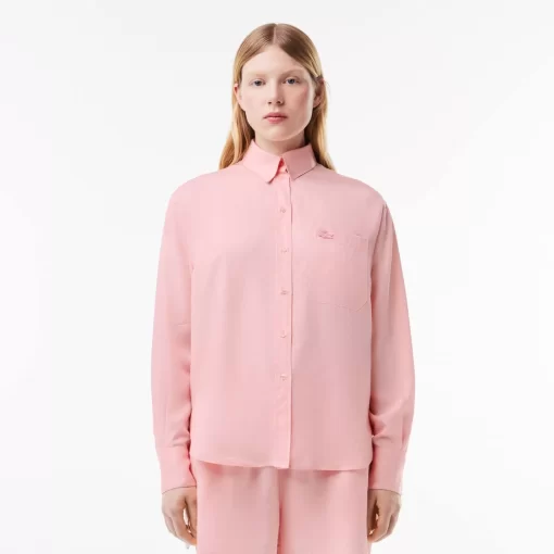 Lacoste Shirts & Tops-Flowing Oversized Lyocell Shirt