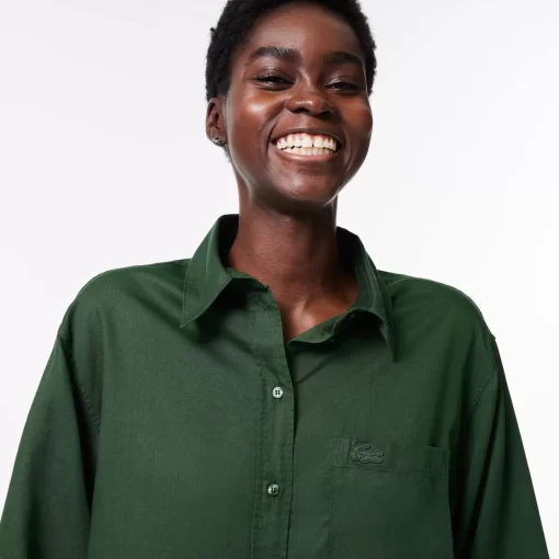 Lacoste Shirts & Tops-Flowing Oversized Lyocell Shirt