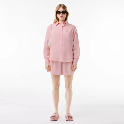 Lacoste Shirts & Tops-Flowing Oversized Lyocell Shirt