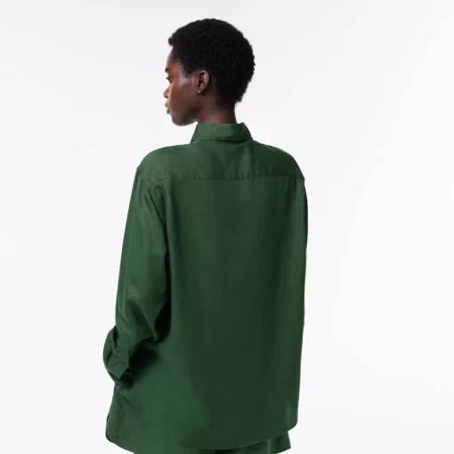 Lacoste Shirts & Tops-Flowing Oversized Lyocell Shirt