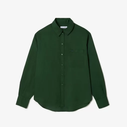 Lacoste Shirts & Tops-Flowing Oversized Lyocell Shirt