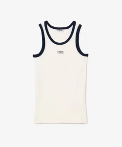 Lacoste T-Shirts-Flowing Rib Knit Tennis Badge Tank