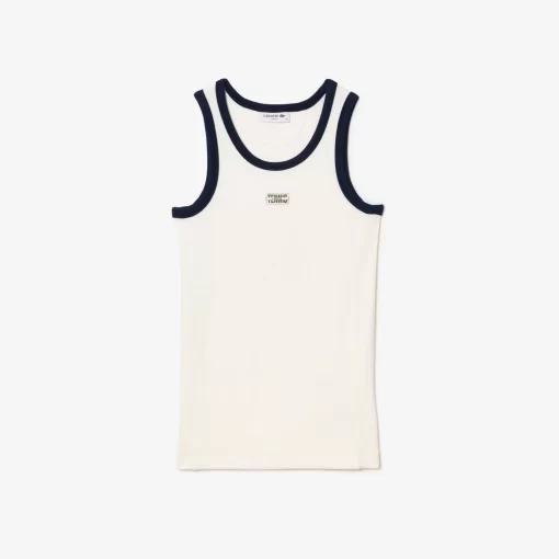 Lacoste T-Shirts-Flowing Rib Knit Tennis Badge Tank