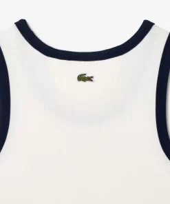 Lacoste T-Shirts-Flowing Rib Knit Tennis Badge Tank