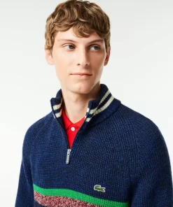 Lacoste Knitwear-French Made High Neck Wool Sweater