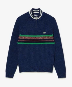 Lacoste Knitwear-French Made High Neck Wool Sweater