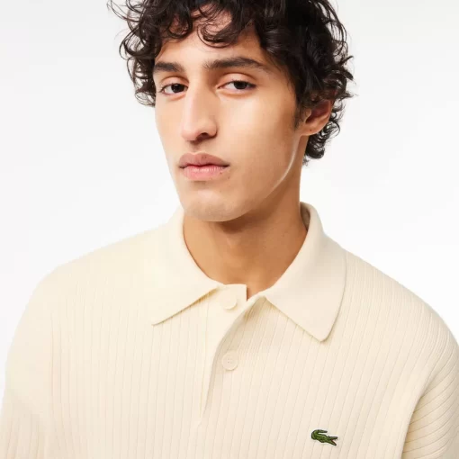 Lacoste Knitwear-French Made Relaxed Fit Cotton Sweater