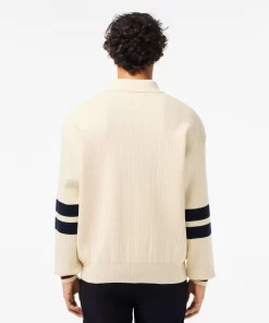 Lacoste Knitwear-French Made Relaxed Fit Cotton Sweater