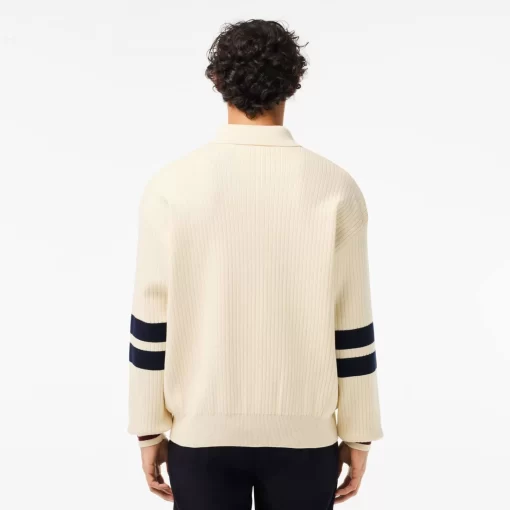 Lacoste Knitwear-French Made Relaxed Fit Cotton Sweater