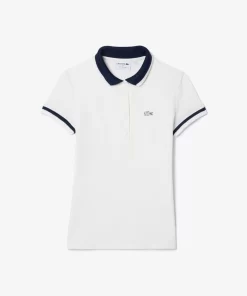 Lacoste Polo Shirts-French Made Stripe Accent Pique Polo Shirt