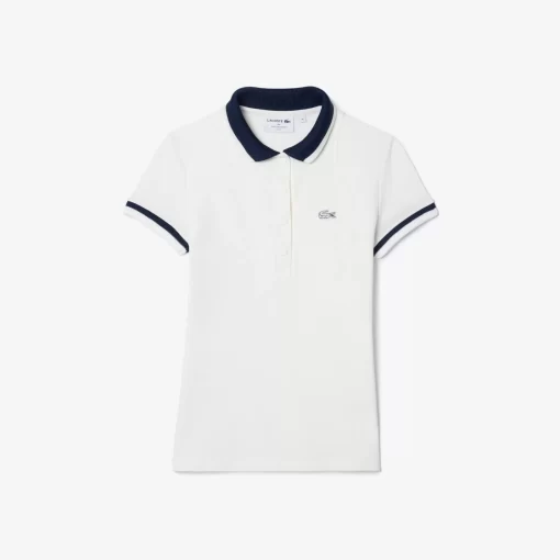 Lacoste Polo Shirts-French Made Stripe Accent Pique Polo Shirt