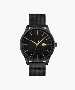 Lacoste Watches-Gents Vienna 3 Hands Watch Ionic Plated Black Steel Strap