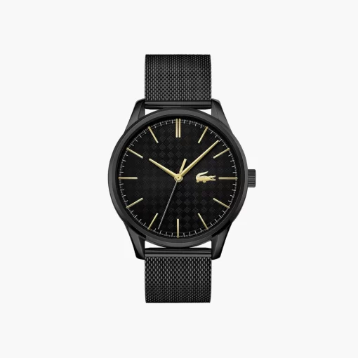 Lacoste Watches-Gents Vienna 3 Hands Watch Ionic Plated Black Steel Strap