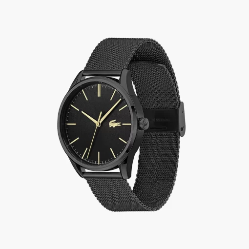 Lacoste Watches-Gents Vienna 3 Hands Watch Ionic Plated Black Steel Strap