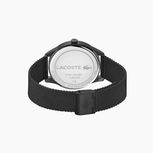 Lacoste Watches-Gents Vienna 3 Hands Watch Ionic Plated Black Steel Strap