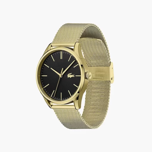 Lacoste Watches-Gents Vienna 3 Hands Watch With Gold Plated 1 Steel Strap