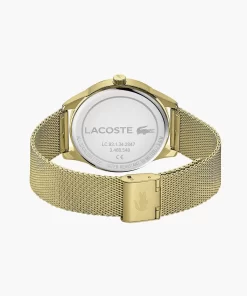 Lacoste Watches-Gents Vienna 3 Hands Watch With Gold Plated 1 Steel Strap