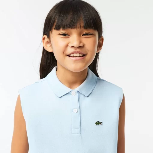 Lacoste Girl Clothing-Girls' Cotton Pique Sleeveless Polo Shirt