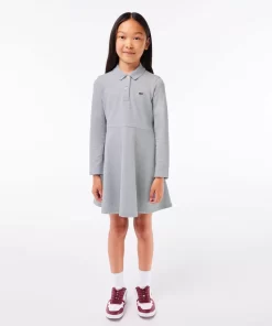 Lacoste Girl Clothing-Girls' Polo Collar Pique Dress