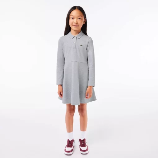 Lacoste Girl Clothing-Girls' Polo Collar Pique Dress