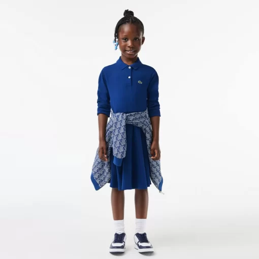 Lacoste Girl Clothing-Girls' Polo Collar Pique Dress