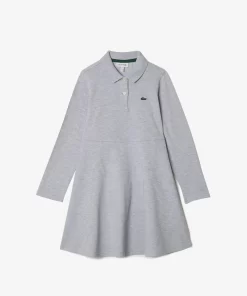 Lacoste Girl Clothing-Girls' Polo Collar Pique Dress