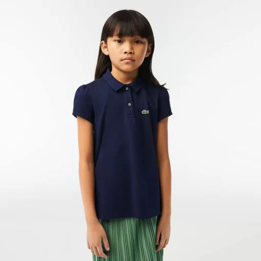 Lacoste Girl Clothing-Girls' Scalloped Collar Mini Pique Polo Shirt