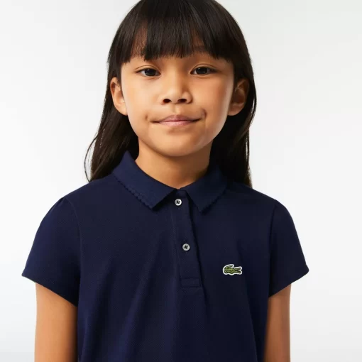 Lacoste Girl Clothing-Girls' Scalloped Collar Mini Pique Polo Shirt