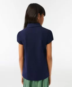 Lacoste Girl Clothing-Girls' Scalloped Collar Mini Pique Polo Shirt