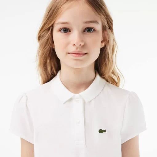 Lacoste Girl Clothing-Girls' Scalloped Collar Mini Pique Polo Shirt