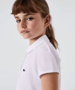 Lacoste Girl Clothing-Girls' Scalloped Collar Mini Pique Polo Shirt