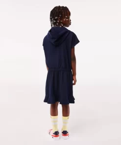 Lacoste Girl Clothing-Girls' Stretch Pique Sleeveless Sweater Dress