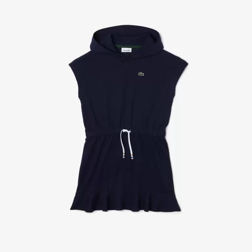 Lacoste Girl Clothing-Girls' Stretch Pique Sleeveless Sweater Dress