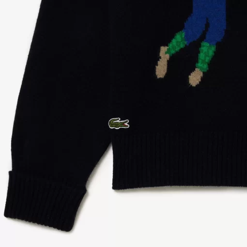 Lacoste Knitwear-Golfer Motif Cardigan